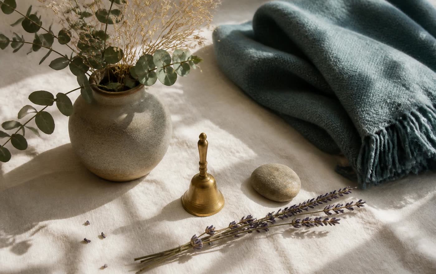 Soft still-life imagery representing quiet space for grief work