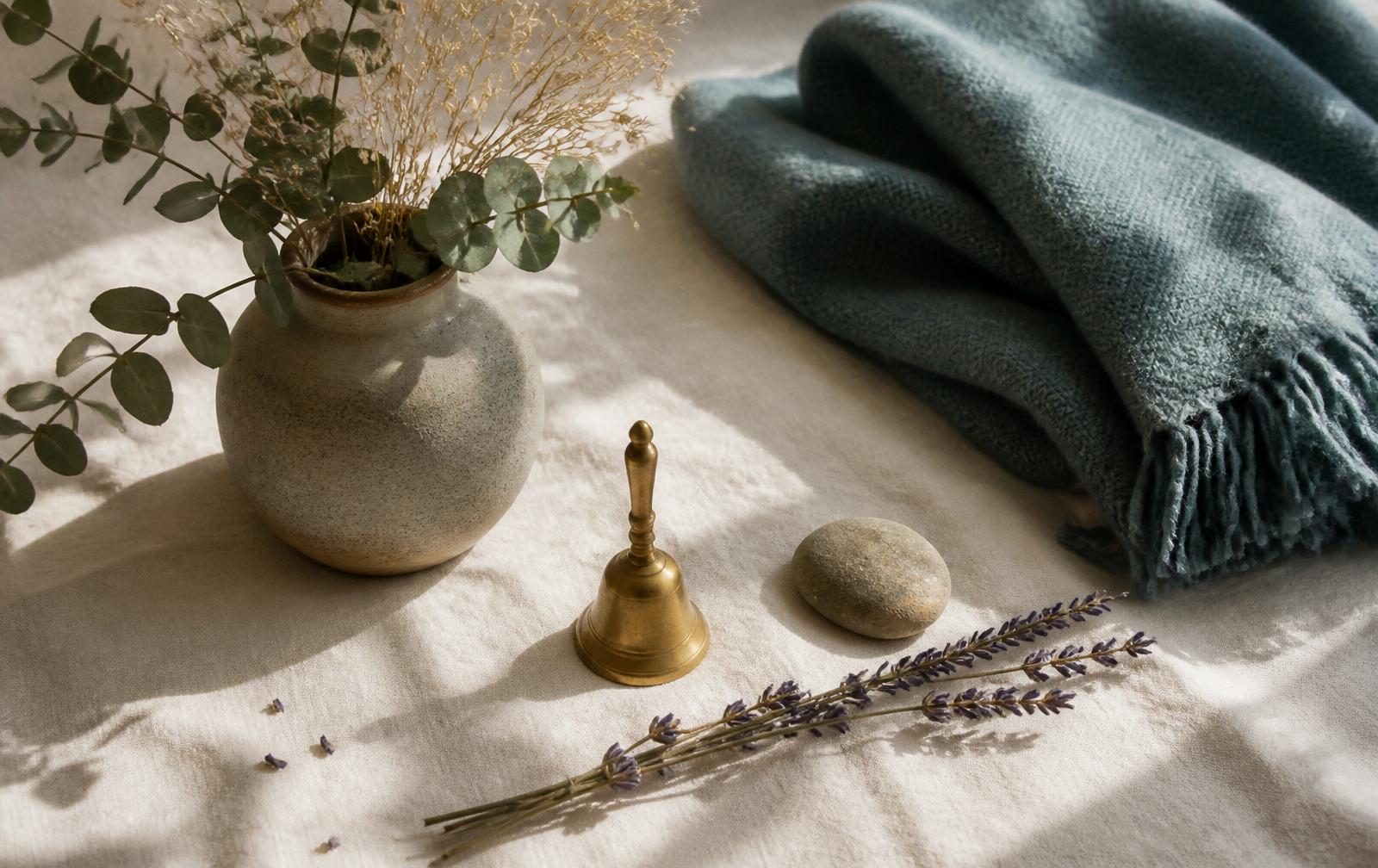 Soft still-life imagery representing quiet space for grief work